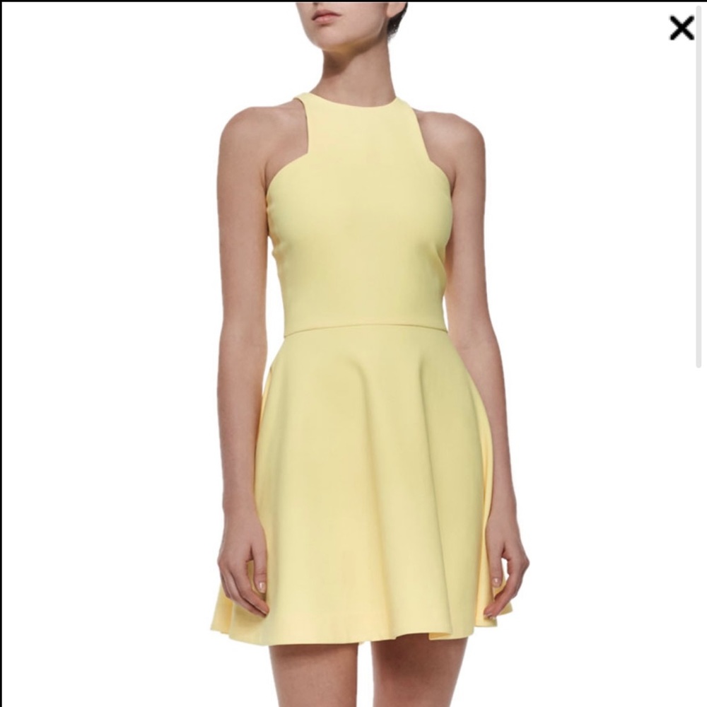 Elizabeth & James Yellow Clarissa ponte circle mini dress size 2
